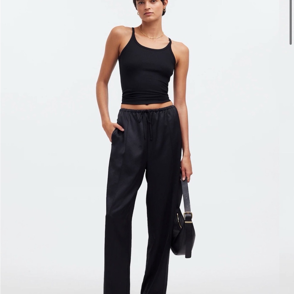 Madewell Black Satin Pants NWOT